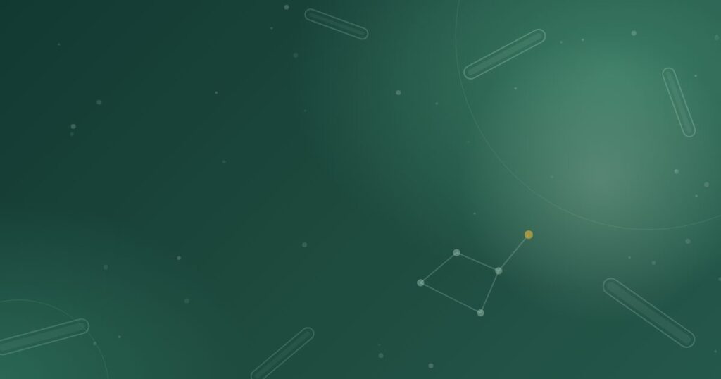Abstract green background with microbe shapes